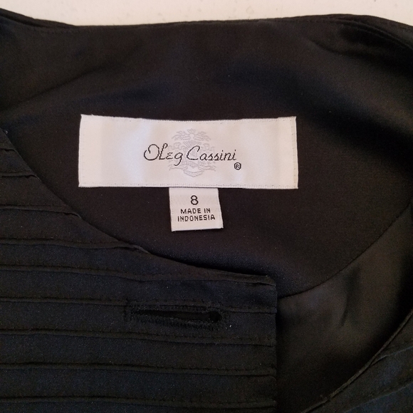 Vintage Oleg Cassini Women's 2 Pc Jacket Pantsuit Black  Size 8 - Picture 6 of 16